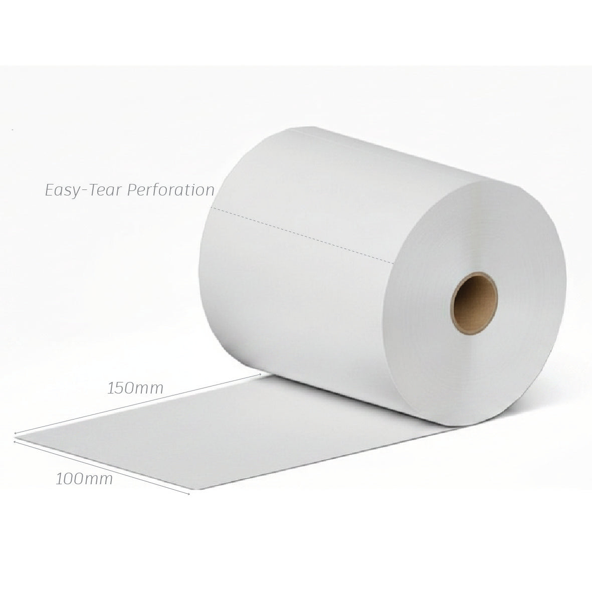 Perforated Thermal Labels 100 × 150mm – 25mm Core