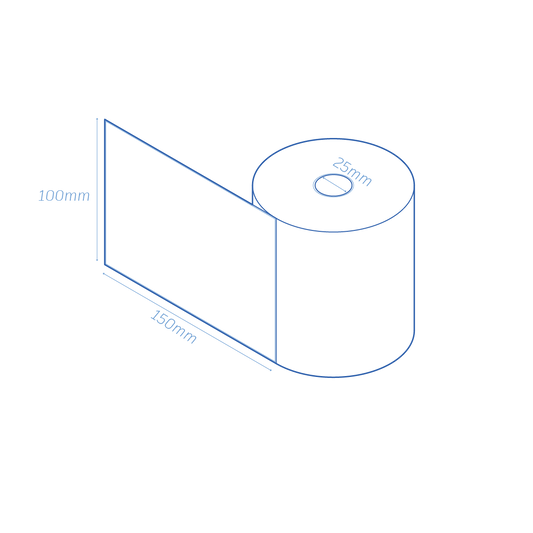 Perforated Thermal Labels 100 × 150mm – 25mm Core