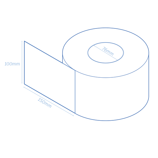 Perforated Thermal Labels 100 × 150mm – 76mm Core