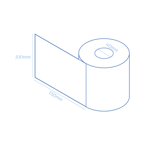 Perforated Thermal Labels 100 × 150mm – 40mm Core