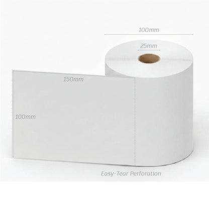 Perforated Thermal Labels 100 × 150mm – 25mm Core