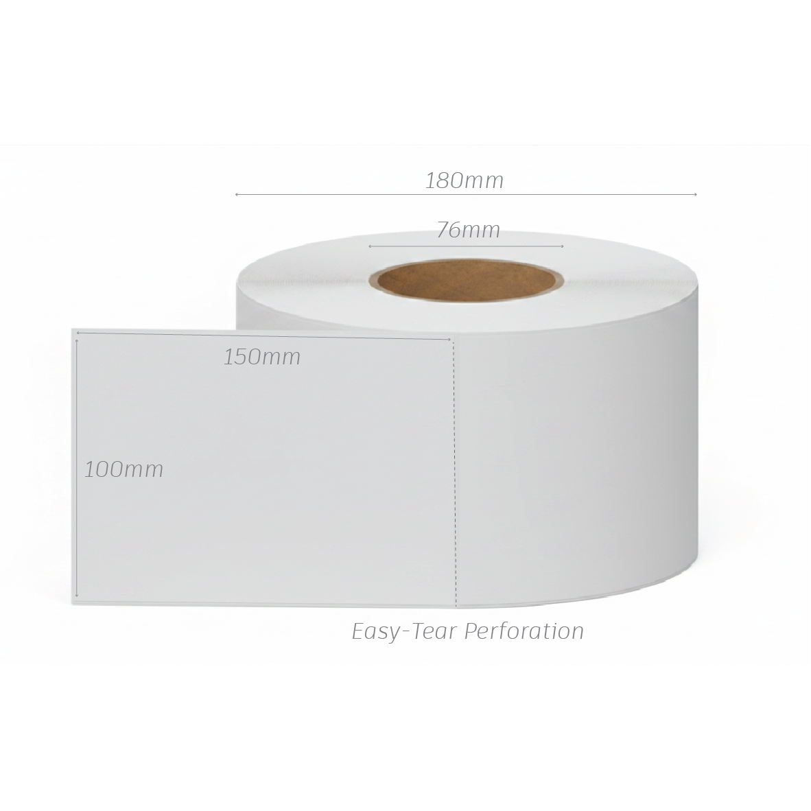 Perforated Thermal Labels 100 × 150mm – 76mm Core