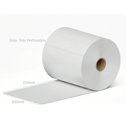 Perforated Thermal Labels 100 × 150mm – 25mm Core